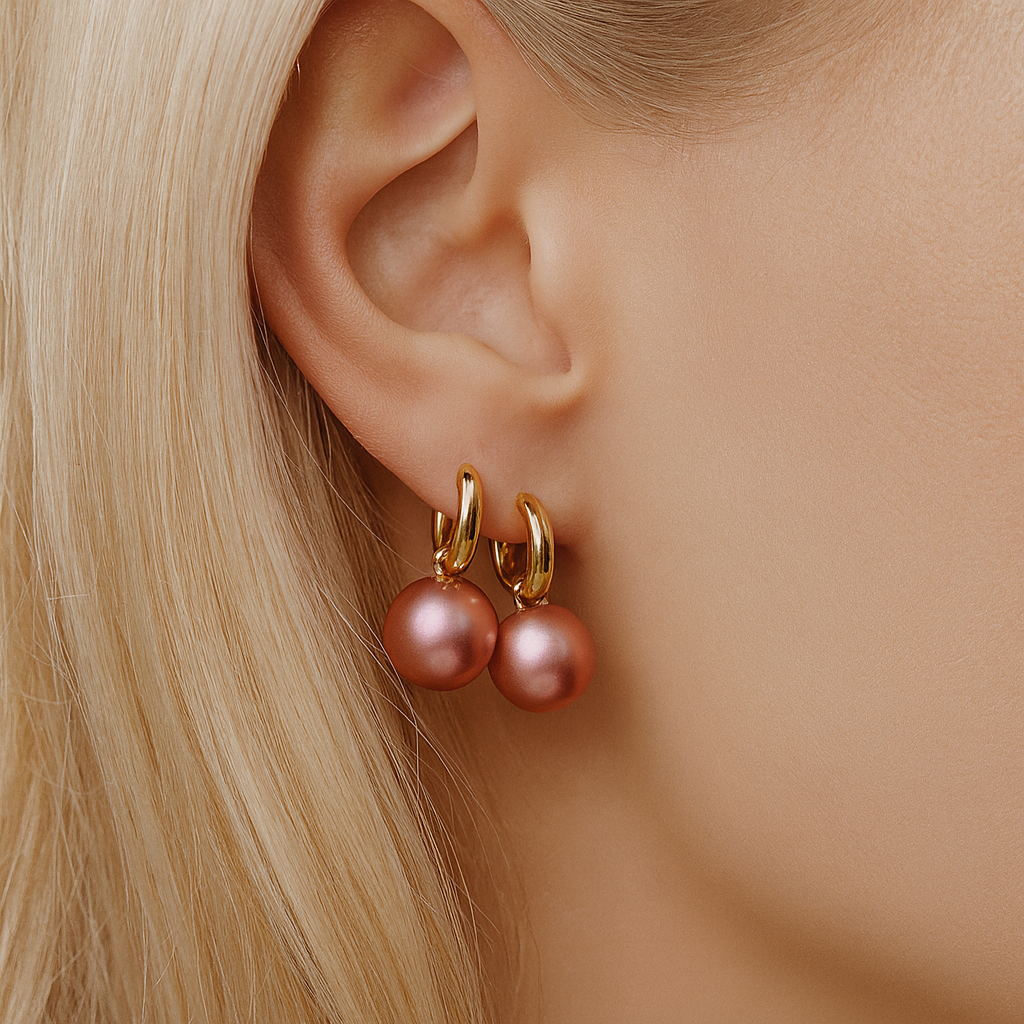 Pearl Rose earrings