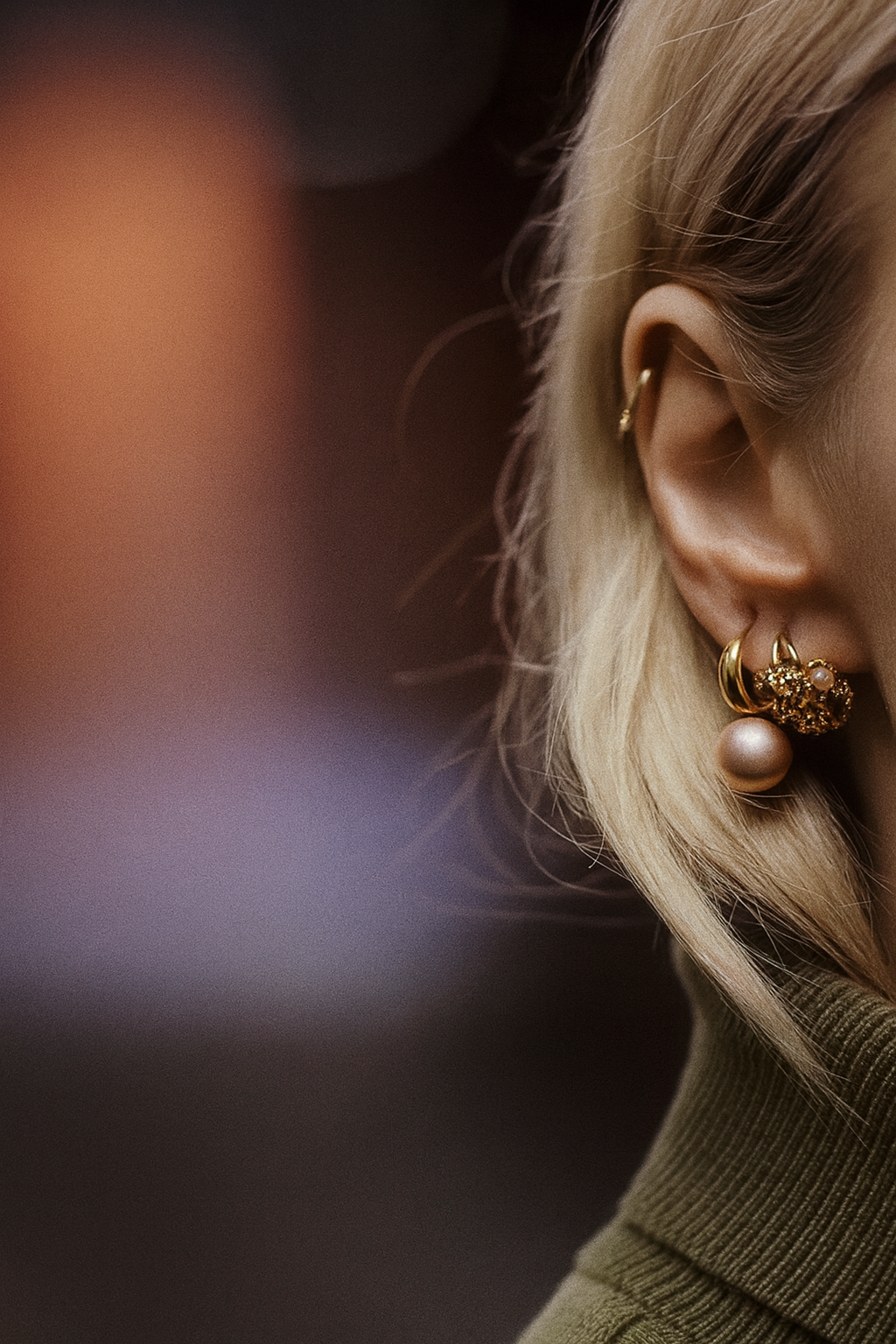 Pearl Rose earrings