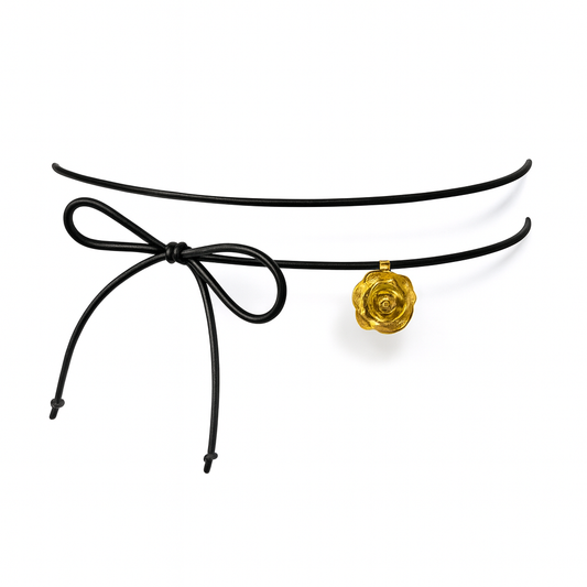 Rose necklace on a strap